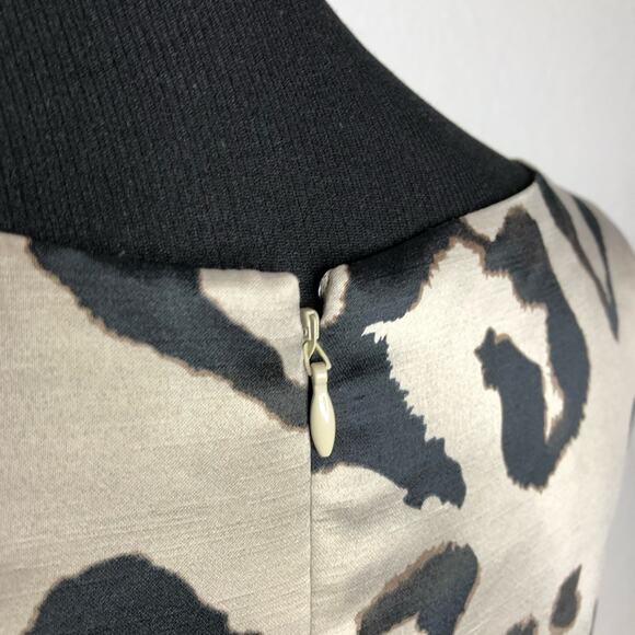 Ann Taylor cream black animal print sleeveless sheath dress size 10 - Picture 14 of 15